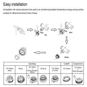Vanne de <span class=keywords><strong>radiateur</strong></span> WiFi intelligente Contrôle de température programmable moderne Technologie ZigBee <span class=keywords><strong>sans</strong></span> <span class=keywords><strong>fil</strong></span> Chambre d'hôtel à domicile 230v - Product Image 6