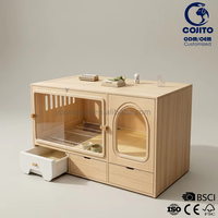Mobilier pour chat moderne et durable en bois, meuble de salon intérieur de luxe avec bac à litière dissimulé, condo multifonctionnel pour animaux de compagnie