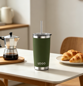 Tasses à eau isothermes à double paroi <span class=keywords><strong>en</strong></span> acier inoxydable Hong Ling – Cadeau idéal pour la maison, tasse à café ou à boisson froide personnalisée avec paille - Product Image 1