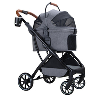 Chariot de transport pliable à quatre roues détachable pour animaux de compagnie, poussette japonaise pour chats et chiens, vente en gros