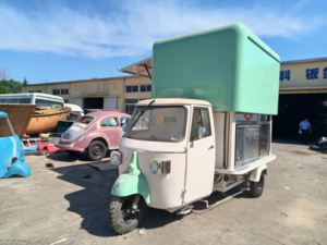 Xe Đẩy Thức Ăn Ba Bánh Phổ Biến Xe Tải Thực Phẩm Di Động Ngoài Trời Xe Tải Xăng Cà Phê Di Động Xe Ba Bánh Bán Hàng Thức Ăn Nhanh Có Mái Nâng - Product Image 4