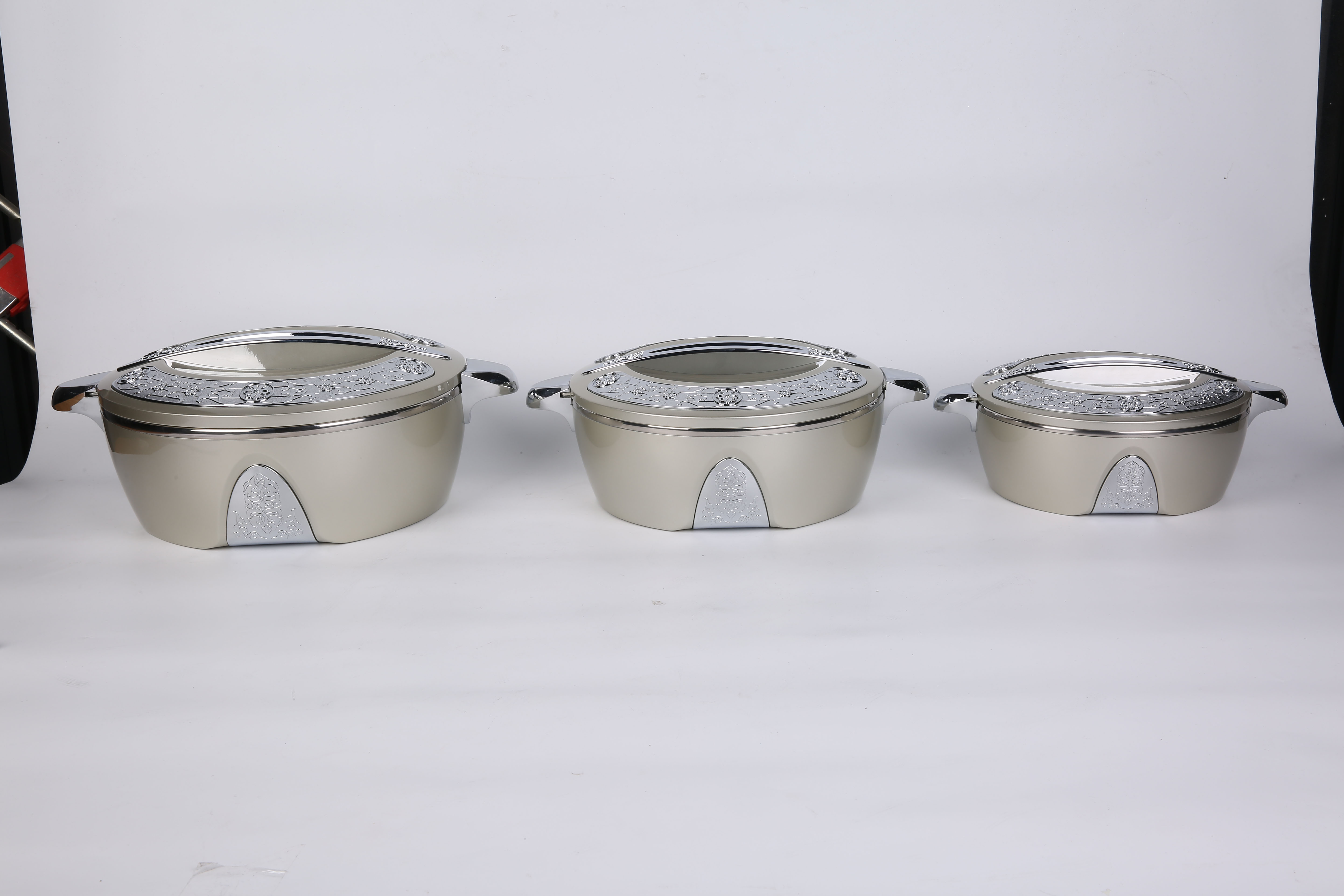 Stainless Steel Food Keep Fresh Casserole 3 Pcs Set Cookware Sets ,Size:1.5L, 2.5L, 4L