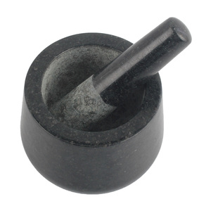Heavy Duty Natural Black Granite Mortar and Pestle Set Heavyweight Spice <b>Herb</b> <b>Grinder</b> Guacamole Pestle Mortar Bowl <b>for</b> Kitchen - Product Image 5