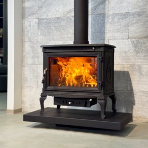 Stufa a Legna in Ghisa Anticata <span class=keywords><strong>di</strong></span> Alta Qualità con Fiamma Reale per Riscaldamento Domestico - Product Image 5