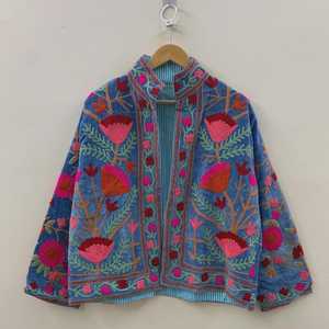 เสื้อคลุมกิโมโนผ้ากำมะหยี่ซูซานีลายสัตว์ ผ้าฝ้ายระบายอากาศสำหรับฤดูหนาว งานปักมือ  เสื้อคลุมสำหรับเทศกาล ผู้ผลิตและผู้ส่งออก OEM - Product Image 1
