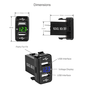 5V 4.2A 2 cổng <span class=keywords><strong>USB</strong></span> sạc xe hơi ổ cắm xe <span class=keywords><strong>Dash</strong></span> núi sạc cổng cho Toyota Corolla Prado Reiz pruis - Product Image 5