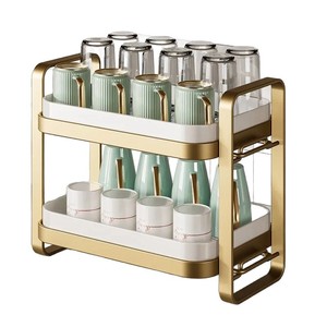 Cup Storage <b>Rack</b> Three Tier 47cm H White Tray For Kitchen Dishware Organization <b>Draining</b> <b>Rack</b> - Product Image 2