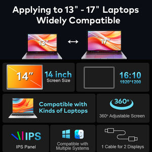 Monitor portatile da viaggio estensore schermo portatile da <span class=keywords><strong>14</strong></span> <span class=keywords><strong>pollici</strong></span> con compatibilità con 1 cavo per <span class=keywords><strong>MacBook</strong></span> Wins/Mac (M1 M2 M3) - Product Image 3