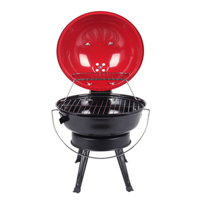 Portable Mini Charcoal BBQ Grill Round American Style With Folding Legs Outdoor Use - Product Image 1