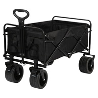 Chariot pliable robuste avec grandes roues pour le sable, portable pour le camping, le sport et les activités de plein air, personnalisable OEM, en maille