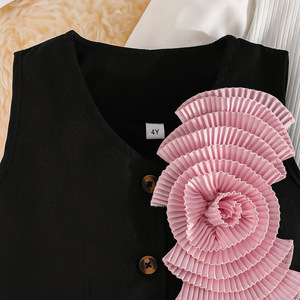 Nuovo Set Autunno-Inverno 2025 per Ragazze, Dolce ed Elegante, Completo Bianco Puro con Gilet a Maniche Lunghe e <span class=keywords><strong>Pantaloni</strong></span> Larghi, Set di Tre Pezzi - Product Image 3