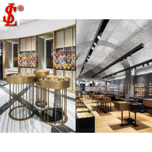 <span class=keywords><strong>Romi</strong></span>, venta al por mayor, escaparate de joyería de ante de lujo, soporte de exhibición de joyería de terciopelo azul, conjunto de decoraciones para joyería - Product Image 1