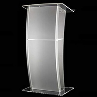Atril de acrílico transparente Respetuoso con el medio ambiente Lucite Church Podium Transparente PMMA Pulpit Modern Church Pulpit Classroom Atril Podium