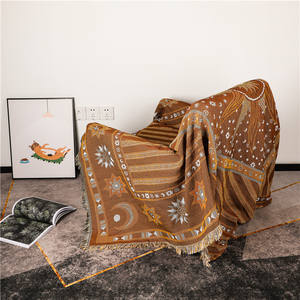 Tappeti di alta qualità le <span class=keywords><strong>stelle</strong></span> del sole e della luna lanciano una coperta tessuta personalizzata - Product Image 4