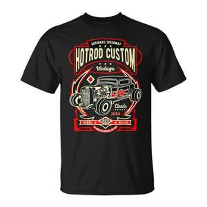T-shirt Hot Rod Vintage Classic Car 1956, style Rockabilly, design authentique Speedway - Product Image 1