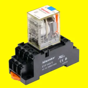 Shenler RKE4CO024LT+SYF14A-E 4 pole 5A relay for refrigerator compressor slim relay with base omro relay 24vdc 6 pin