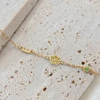 Colliers personnalisés EMANCO en acier inoxydable avec chaîne à maillons classiques et fleur du mois de naissance, bijoux personnalisés pour femmes