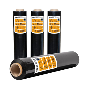 <span class=keywords><strong>Film</strong></span> étirable souple LIFE <span class=keywords><strong>SOL</strong></span> PE pour emballage, noir, 4 rouleaux, épaisseur 23 microns, durable, polyvalent, barrière protectrice, qualité machine - Product Image 1