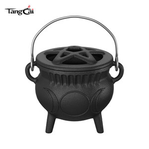Pequeño Caldero de Hierro Fundido con Pentagrama, Quemador de Incienso Ideal para Rituales de Brujería, Decoración de Halloween - Product Image 6