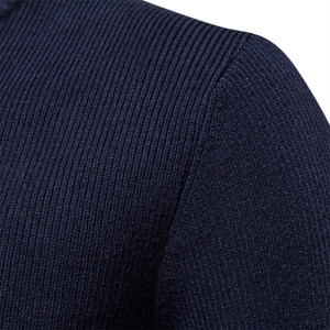 Venta al por mayor de fábrica de los hombres de cremallera de color sólido Chaqueta de punto para <span class=keywords><strong>hombre</strong></span> Slim Fit elegante cárdigan de punto - Product Image 4