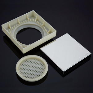 5 inch 130x130 Mét 304 Thép không gỉ và abs nhựa vô hình gạch vòi hoa sen xả giấu sàn bẫy gốm sàn cống - Product Image 6