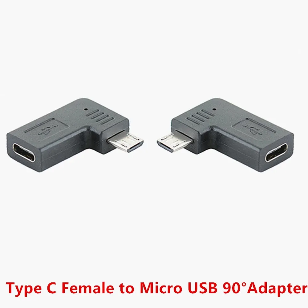 סוג C נקבה למייקרו USB זכר מתאם מחבר להתחבר Futural דיגיטלי ימני זוויתי 90 תואר מתאם