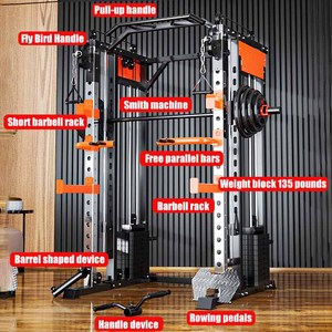 Equipo de Gimnasio en Casa, Máquina Smith Multifuncional de Acero para Sentadillas, Crossover de Cables, Duradera, para Entrenamiento Deportivo y Musculación - Product Image 3