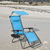 Chaise longue moderne zéro gravité en métal à dossier haut avec auvent, confortable, durable, portable pour une utilisation en extérieur