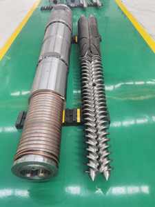 เครื่องอัดรีดแบบสกรูคู่ทรงกรวย 92/188  วัสดุไนไตรด์ 38CrMoALA สำหรับรีไซเคิลพลาสติก รุ่น HB280 HV900 แบบยาว - Product Image 5