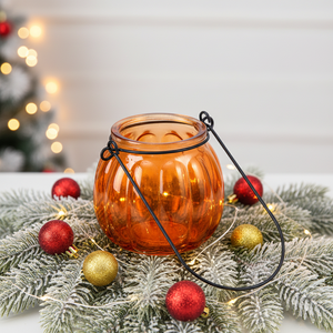 Bougeoir <span class=keywords><strong>en</strong></span> <span class=keywords><strong>verre</strong></span> <span class=keywords><strong>en</strong></span> forme de citrouille avec poignée pour Halloween écologique - Product Image 2