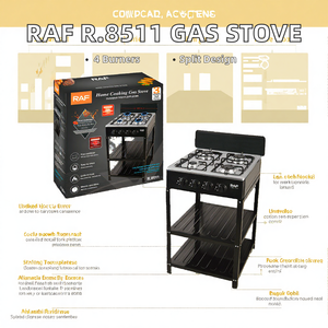 Estufa de Gas Vertical de Estilo Europeo, Diseño Dividido, Patas de Trípode, Cuatro Quemadores, Modelo de Sobremesa, 10+ Piezas, Deflector de Viento Fácil de Usar - Product Image 2