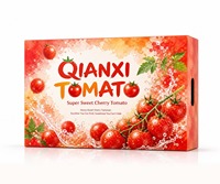 Op maat gemaakte bedrukte stevige geschenkverpakking voor premium kersentomaten, aquarelontwerp deksel en bodem, groothandel
