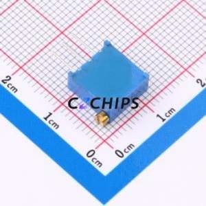 Résistance/potentiomètre réglable 3296X-104-LF, composant traversant (THT)-3P, 9,5x4,8 mm, résistance 100 kOhm, 10 %, 500 mW, 250 ppm/ ℃ - Product Image 2