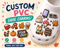 Aangepaste sport cartoon schoenbedels, dieren voetbal PVC klompdecoraties, rubberen slipper accessoires bedels voor schoenen groothandel