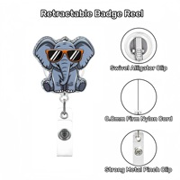 Porte-badge télescopique amusant en forme de hibou, avec clip pour plaque nominative et attache rapide pour cordon d'identification, 60 cm