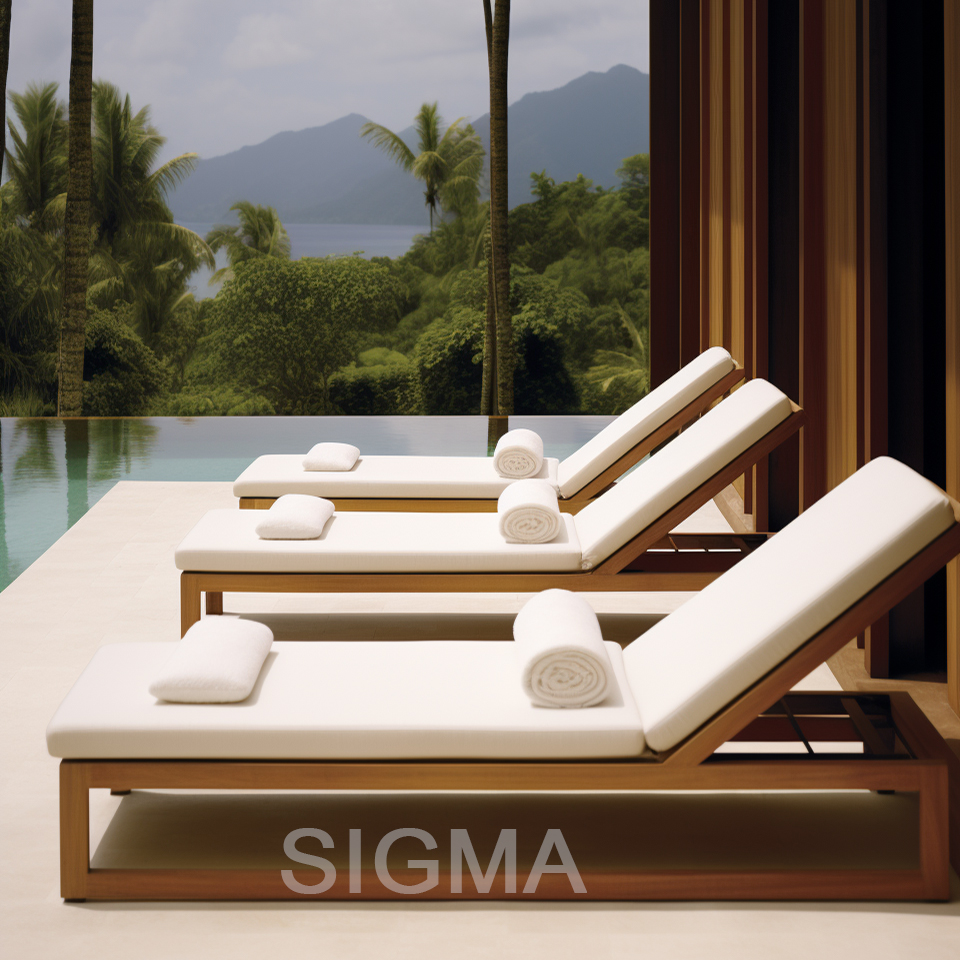 Modern Outdoor Furniture Sets Waterproof  Chaise Lounge Teak Outdoor Lounge Patio Outdoor Sofa