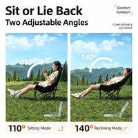 Chaise pliante portable en acier au carbone pour l'extérieur, siège rembourré, chaise lune réglable, nouveau style, camping, pêche, plage, mobilier d'extérieur
