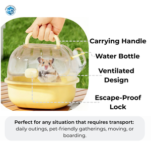 Taşınabilir Hamster Kafesi Şeffaf Seyahat Taşıyıcısı Havalandırma Delikleri Su Şişesi Mama Kabı - Product Image 2