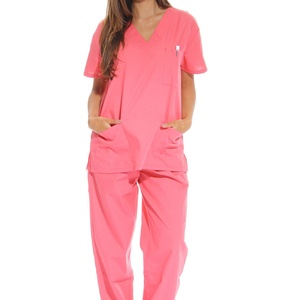 Conjuntos de Uniformes Médicos de Moda para Mujer con Seis Bolsillos (Cuello en V y Pantalón Cargo) de Pierna Recta - Product Image 5