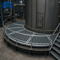 Grille métallique industrielle sur mesure, barres de 5 mm d'épaisseur, galvanisation à chaud Q235 pour panneau d'accès de plateforme de turbine éolienne extérieure