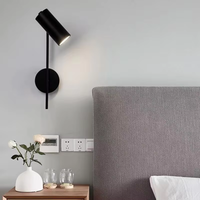 Lampe murale d'intérieur moderne pour la décoration de la maison, support E27, corps en métal, lampe de chevet pour la lecture, applique rotative avec interrupteur