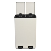 Poubelle de 30L x 2 compartiments Poubelle double poubelle et recyclage avec couvercle Poubelle de 16 gallons Cuisine détachable à double compartiment
