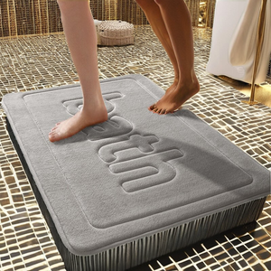 Tapis de bain modernes en velours corail, mousse à mémoire de forme, absorbants et antidérapants pour la maison, le sol, les toilettes, l'évier et la douche - Product Image 2