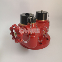 Konektor Pompa Air 2 Arah Pemadam Kebakaran Siamese dengan Katup Pembuangan Besi Ulet Peralatan Pemadam Kebakaran Tekanan Tinggi