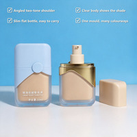 Flacon pompe carré vide personnalisé, emballage cosmétique en plastique de haute qualité pour fond de teint liquide, crème BB, correcteur
