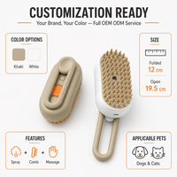 Brosse de toilettage pour animaux de compagnie en silicone auto-nettoyante, peigne pour poils de chien et de chat, vaporisateur de vapeur, massage, rechargeable, moderne, pour intérieur