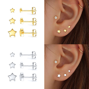 ROXI 2021 ชุดต่างหูแบบมินิมอล 3 ชิ้น/เซ็ต เงินแท้ 925 รูปดาวเล็กๆ - Product Image 3