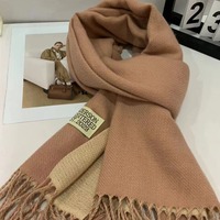 Écharpe en cachemire épaisse et chaude pour l'hiver, 330g, 65*180cm, châle en pashmina uni double face pour femmes musulmanes et couples