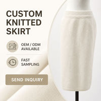 Jupe mi-longue en maille naturelle respirante blanche, taille élastique, mi-mollet, décontractée, pour femme, tenue de bureau estivale