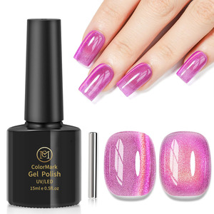 Vernis gel magnétique rose pour les yeux de chat: effet chatoyant étoilé, formule de trempage à la mode pour les manucures de salon et de maison - Product Image 1